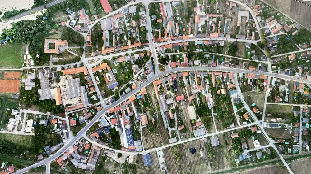 Orthofoto einer Ortschaft