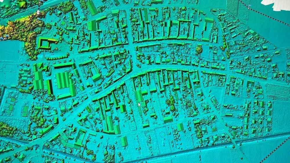 3D-Punktwolke einer Ortschaft